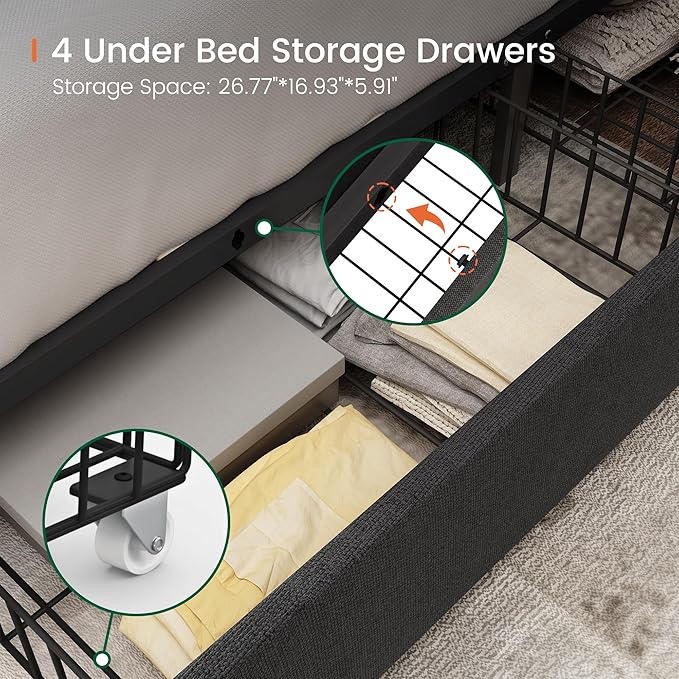 LARMACE King Size Bed Frame