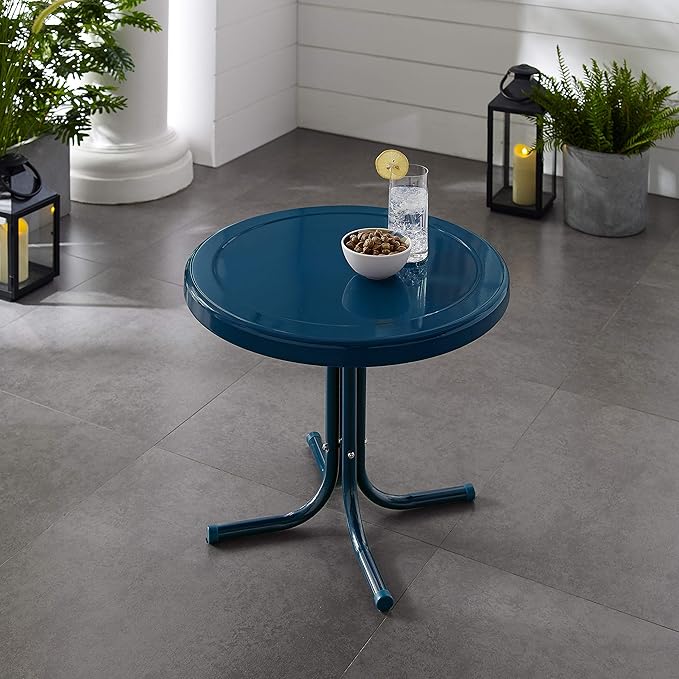 Crosley Furniture Griffith Weather Resistant Retro Metal Outdoor Side Table