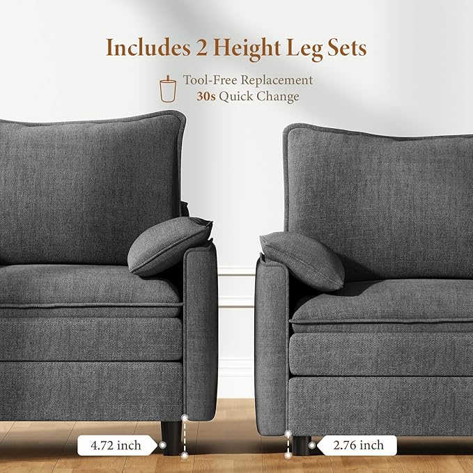 Vesgantti 40" Single Seat Sofa, Comfy Cloud Couch Deep Seat Upholstered Couch