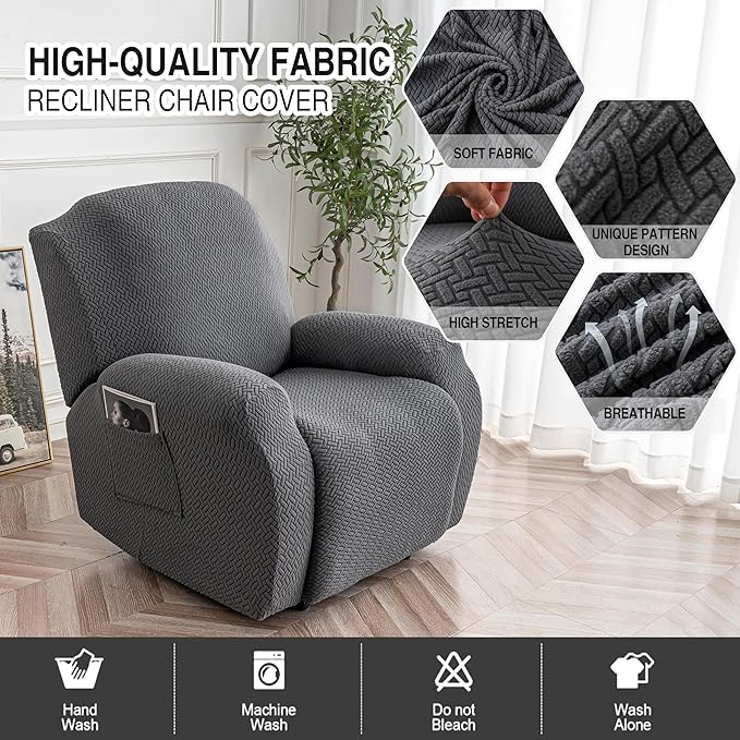 Genina Recliner Chair Cover, Stretch Reclining Chair Covers, Recliner Sofa