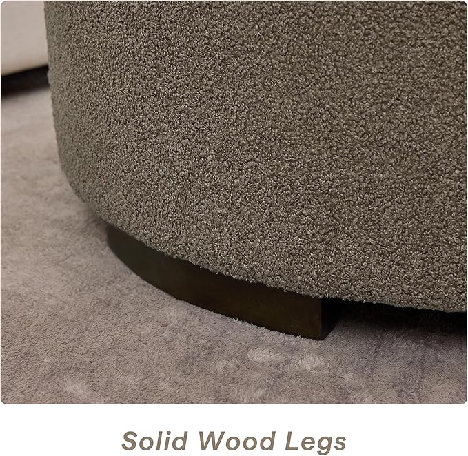 29.5 Inch Round Storage Ottoman Coffee Table, Modern Circle Coffee Table