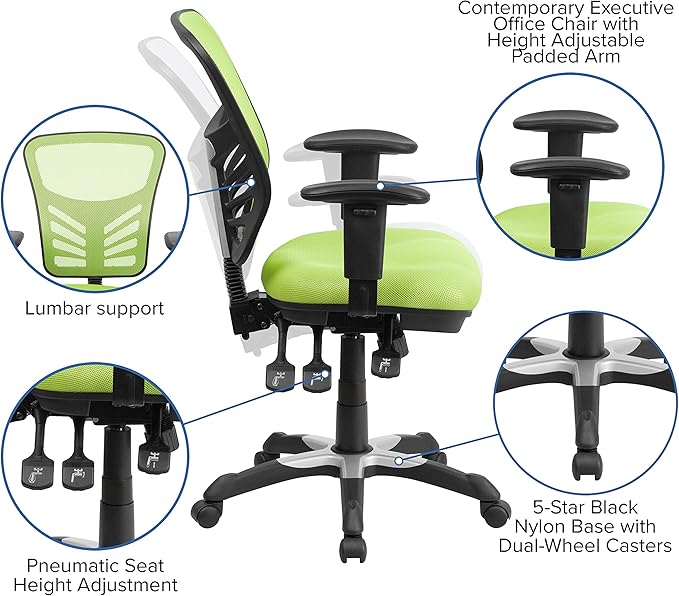 Flash Furniture Nicholas Mid-Back Swivel Office and Gaming Chair, Ergonomic