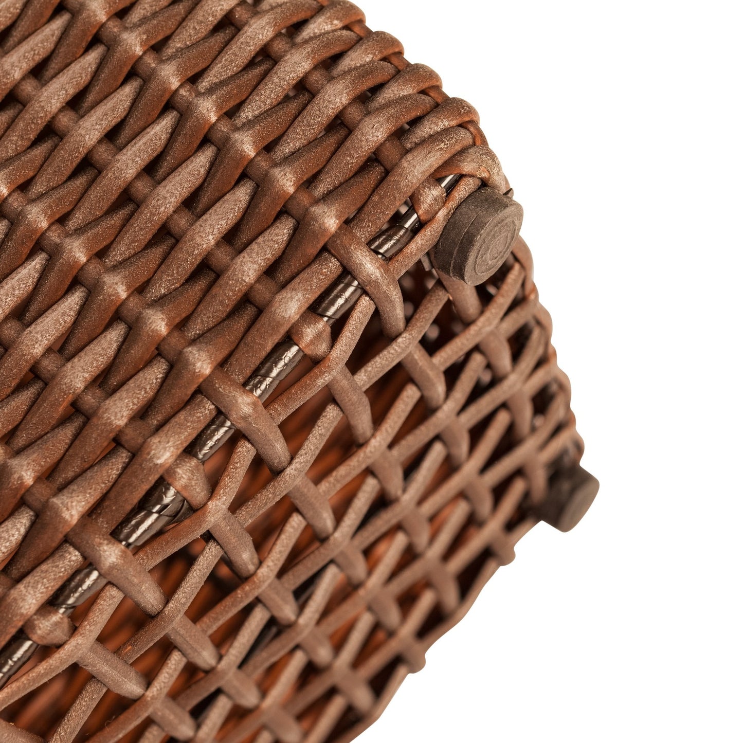 Balkene Home 62501 Alto Wicker All-Weather Planter Set with Liners Tall Plant Decor Box for Outdoors Patio Herb Garden Furnishings - Mocha - Pack of 2