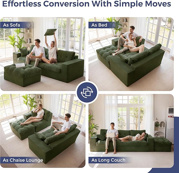 MAXYOYO 104" L Shaped Modular Sectional Sofa