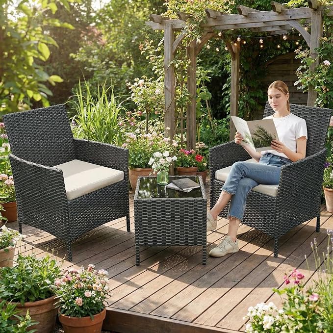 GarveeLife 3 Pieces Patio Furniture Set, Outdoor Furniture Sets