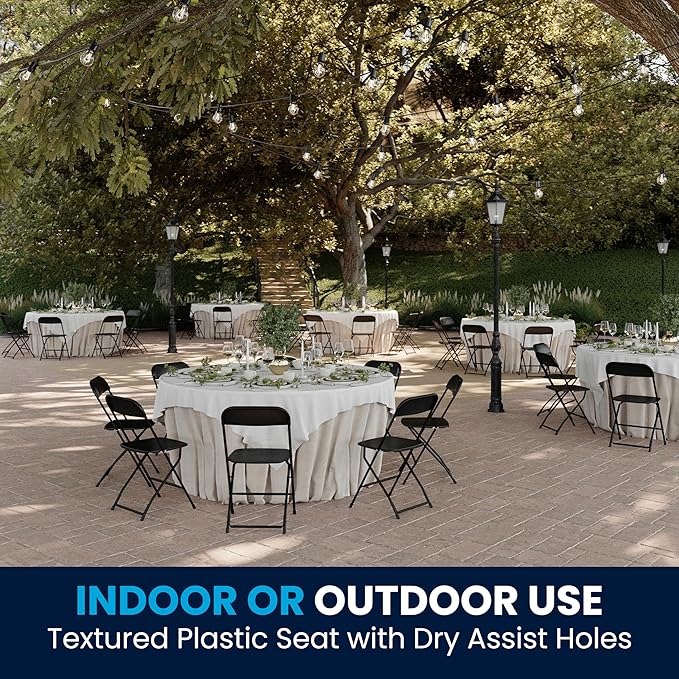 Flash Furniture Hercules Set of 10 Indoor/Outdoor Heavy-Duty Plastic Folding