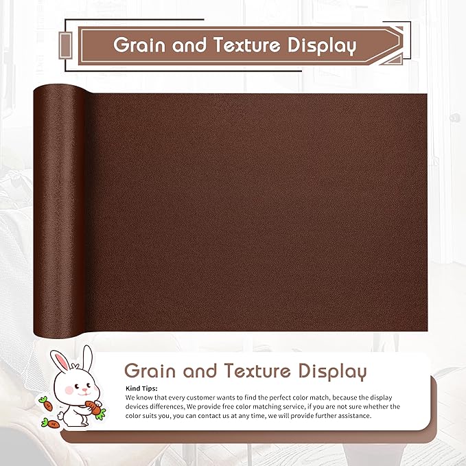 KING MOUNTAIN Leather Repair Patch, 16 x 60 Inches self Adhesive Leather Repair