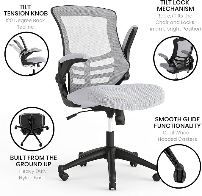 Flash Furniture Kelista Office Chair, Dark Gray Mesh