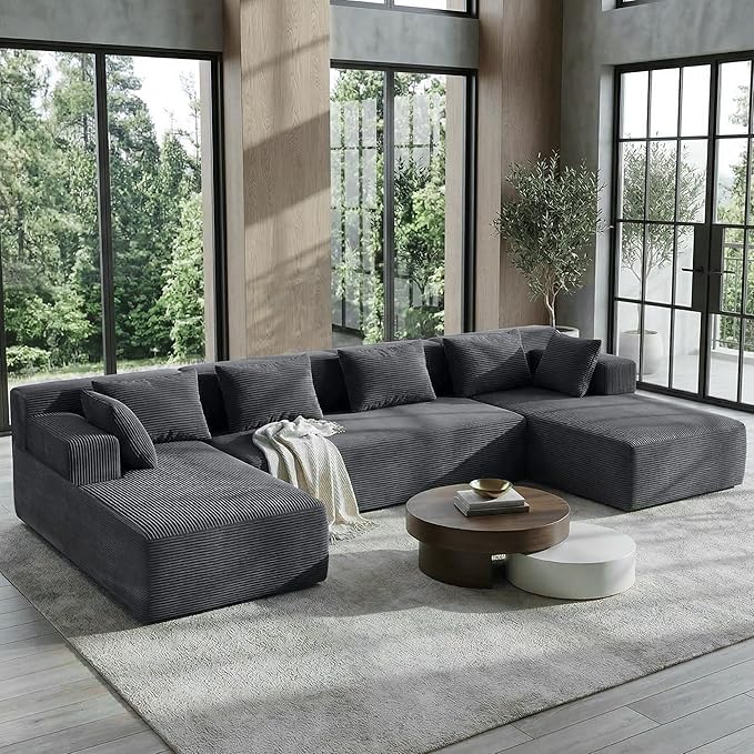 MONVANE 141" U Shaped Cloud Sectional Couch