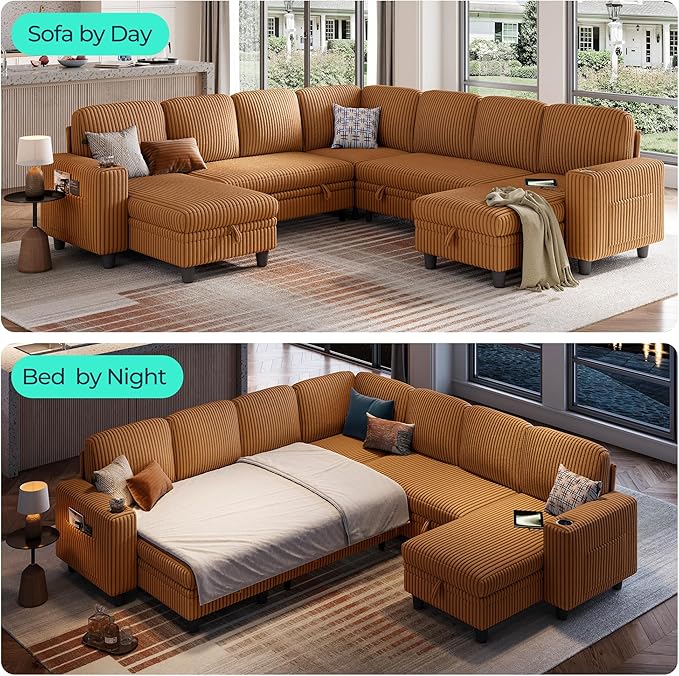 LINSY HOME Sectional Sleeper Sofa