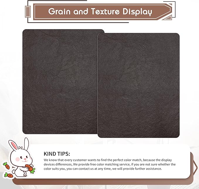 KING MOUNTAIN Leather Repair Patch, 2 Packs 9 x 11 Inches self Adhesive Leather