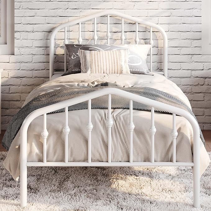 SHA CERLIN Twin Size Metal Platform Bed Frame