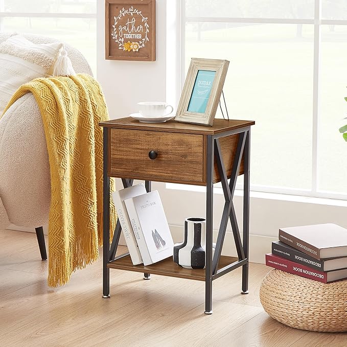 VECELO Nightstands Set of 2, Modern Bedside End Tables, Night Stands
