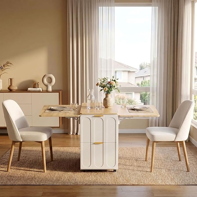 ModernMate 3-in-1 Folding Desk & File Cabinet, Fluted Multi-Storage Workspace