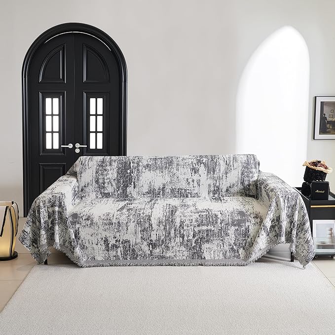 MYSKY HOME Couch Cover for Sectional Sofa Set Abstract Geometric Furniture Sofa