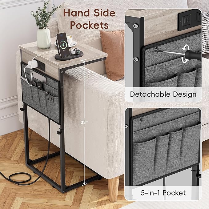 Vagusicc C-Shaped End Table