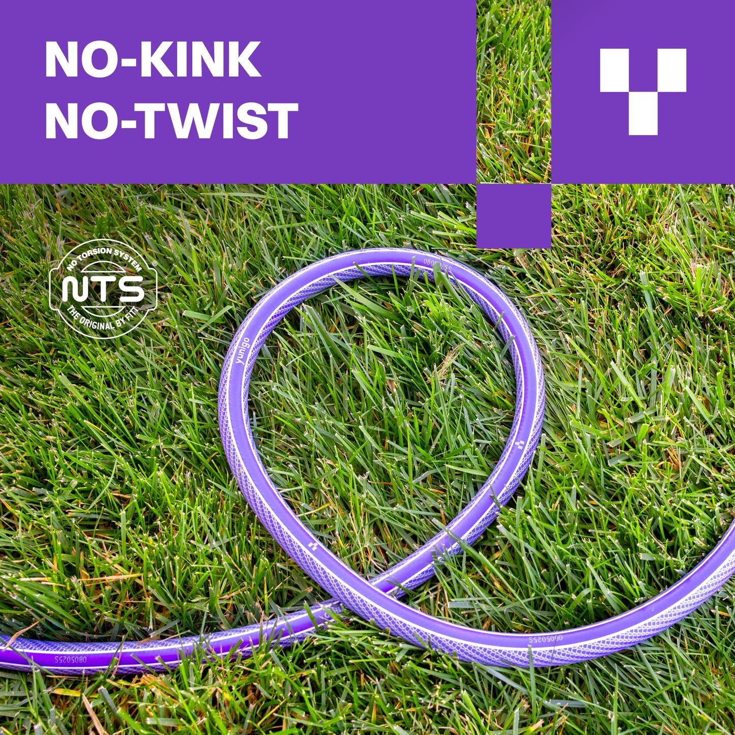 YUNIGO ESSENCE 5/8" 100ft Hybrid Purple Garden Hose – No-Kink Abrasion-Resistant with Durable Aluminum Fittings & Spray Nozzle, Ideal for Intensive Home & Garden Watering