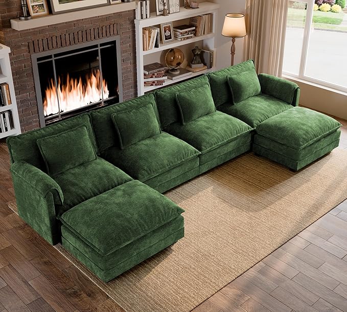 ELUCHANG 153" U Shaped Modular Sectional Cloud Couch