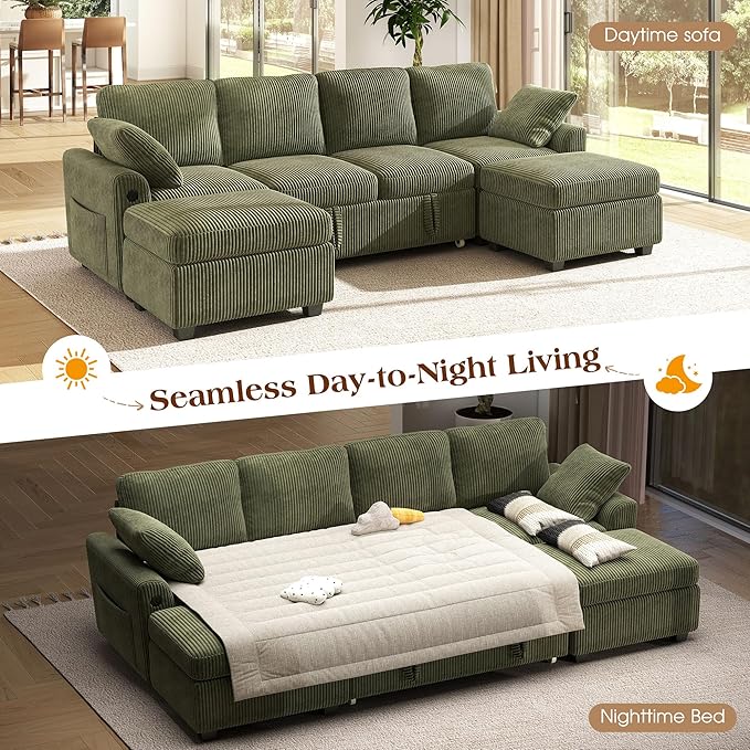 Ihanherry 6-Seater Large Sectional Sofa Bed
