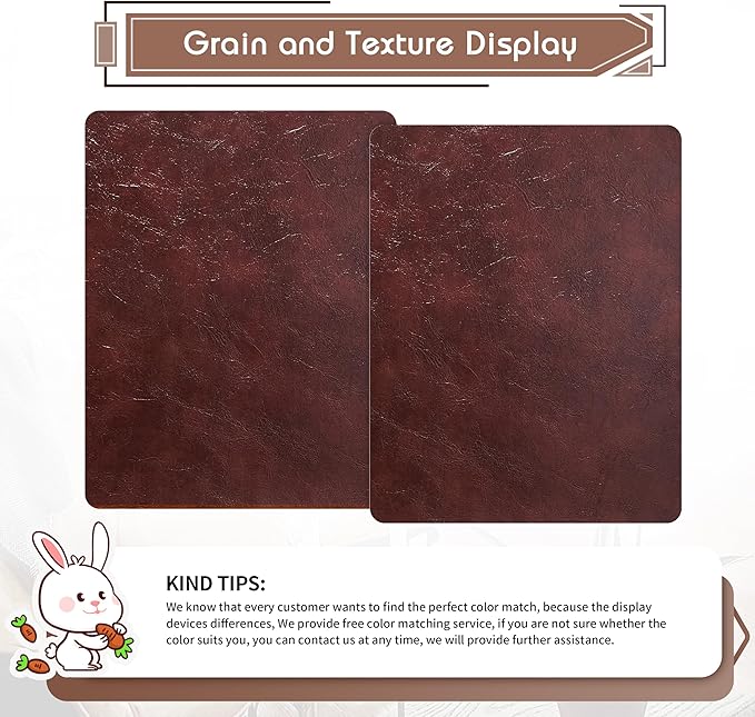 KING MOUNTAIN Leather Repair Patch, 2 Packs 9 x 11 Inches self Adhesive Leather