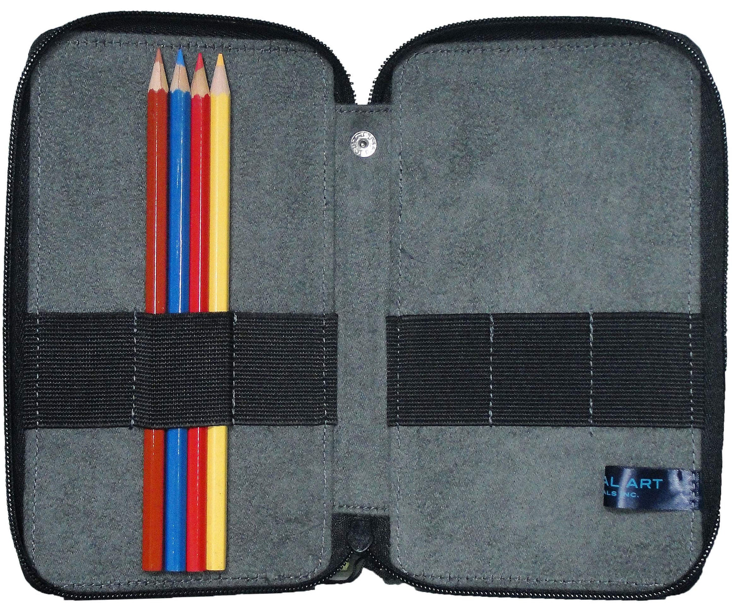 Speedball Art Products 258240 24 Pencil Storage Canvas Pencil Case, Steel Blue