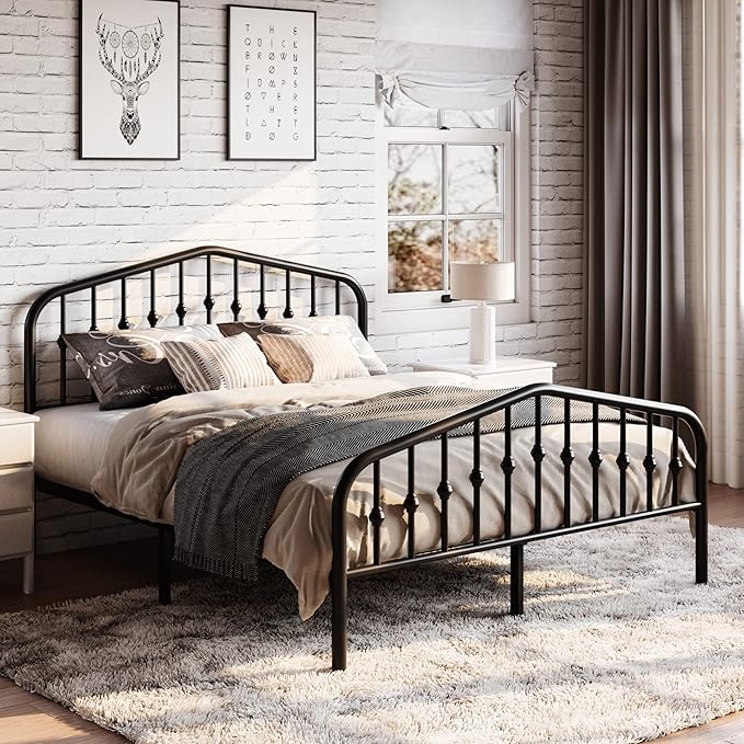 SHA CERLIN Full Size Metal Platform Bed Frame