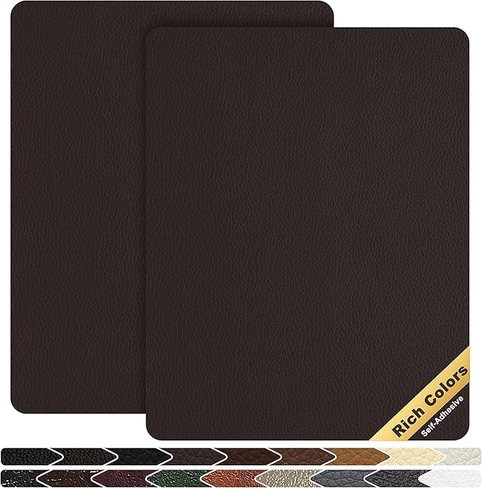 KING MOUNTAIN Leather Repair Patch, 2 Packs 9 x 11 Inches self Adhesive Leather