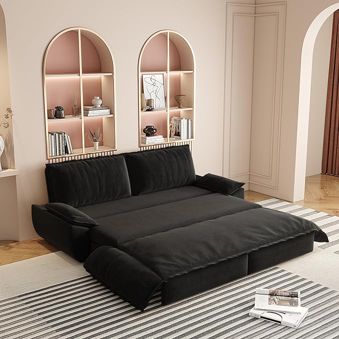 KEIKI 73.2" Queen Sleeper Sofa Bed, 3-in-1 Convertible Pull Out Couch
