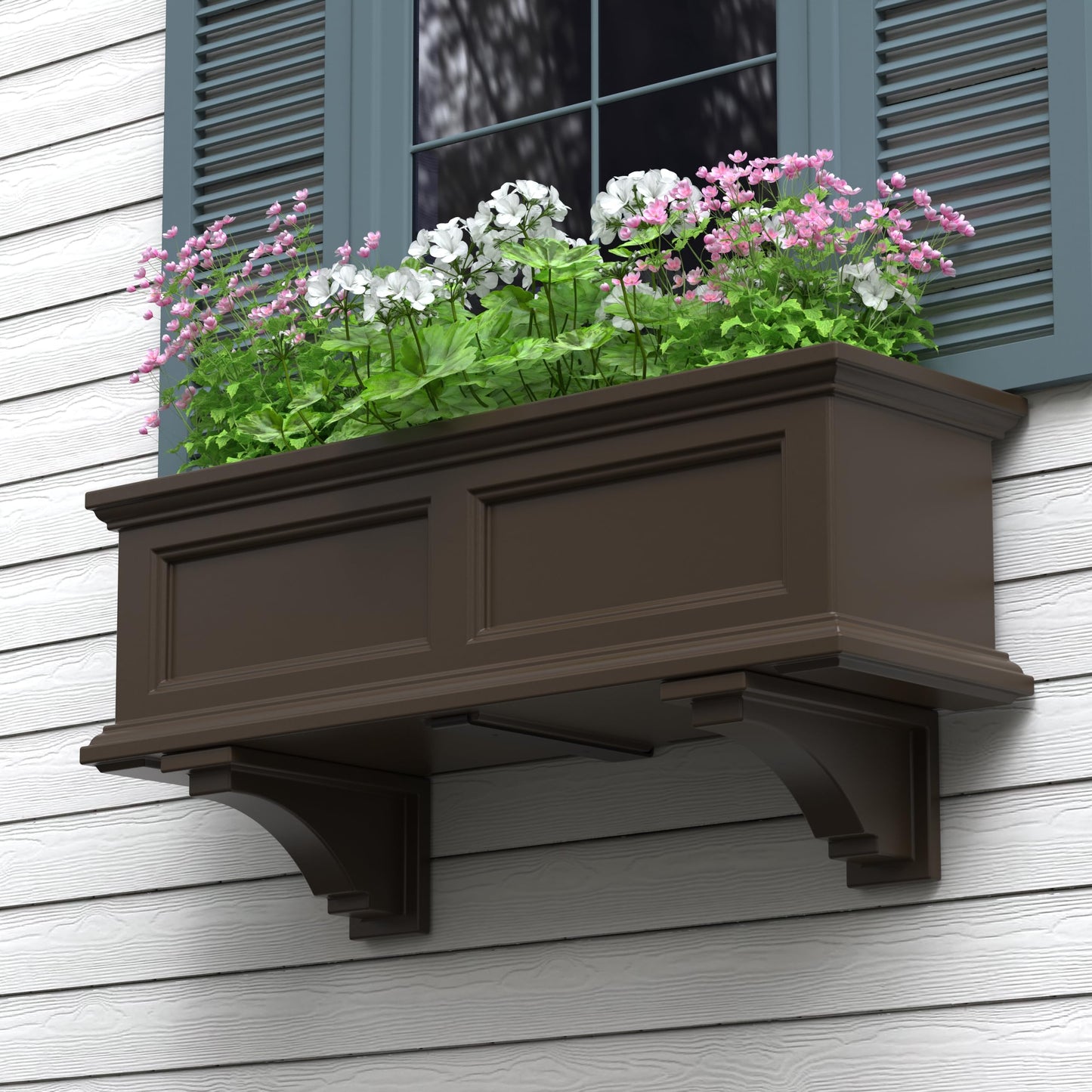 Mayne Fairfield Decorative Brackets (2-Pack) Compatible with Mayne Fairfield & Cape Cod Window Boxes Only – Classic Outdoor Accent for Window Box Support - Espresso