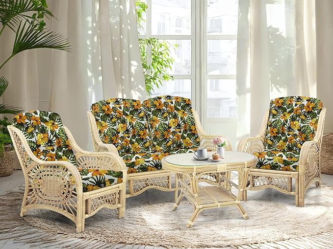 Malibu Lounge Living Accent Armchair Natural Rattan Wicker Handmade Design