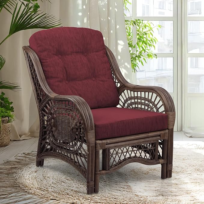 Malibu Lounge Living Accent Armchair Natural Rattan Wicker Handmade Design