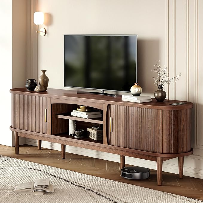 Decofy Mid Century TV Stand for TVs up to 90 Inches, Entertainment Center