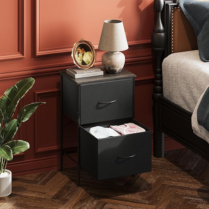 WLIVE Nightstand Set of 2, 2 Drawer Dresser