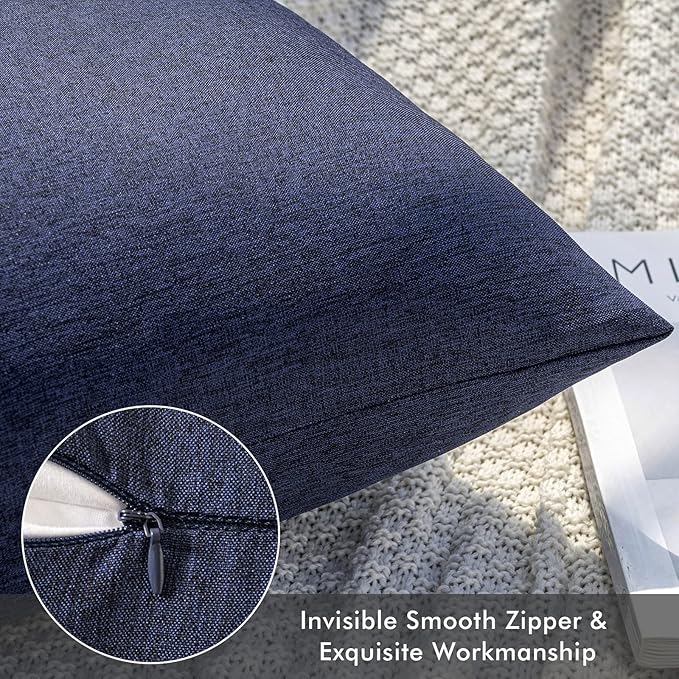MIULEE Pack of 2 Decorative Outdoor Solid Waterproof Throw Pillow Covers Faux