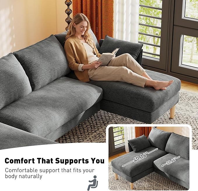 WorthFurni Sectional Couches for Living Room, U Shaped Modular Sectional Sofa