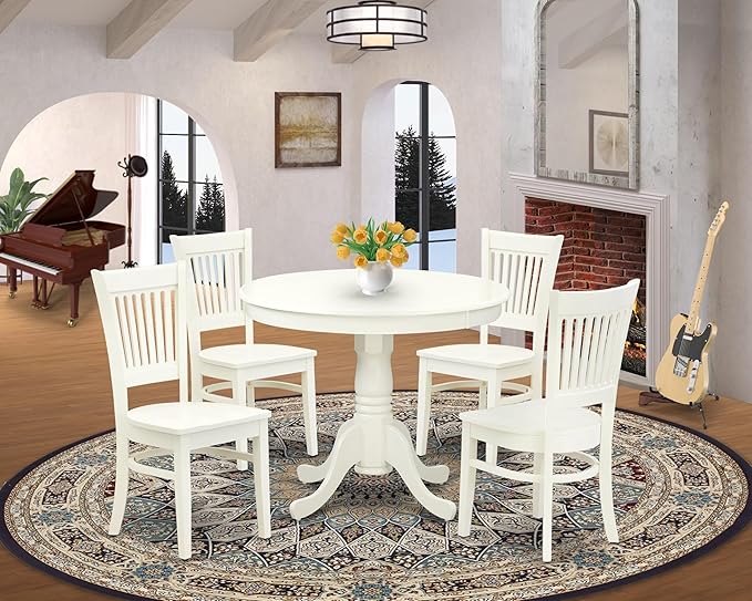 East West Furniture ANVA5-LWH-W 5 Piece Kitchen Table Set