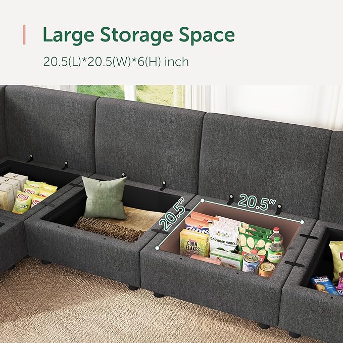 HONBAY Modular Sofa Sectional Sleeper Couch