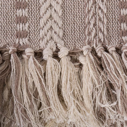 DII Braided Striped Decorative Throw Blanket, 50x60, Stone