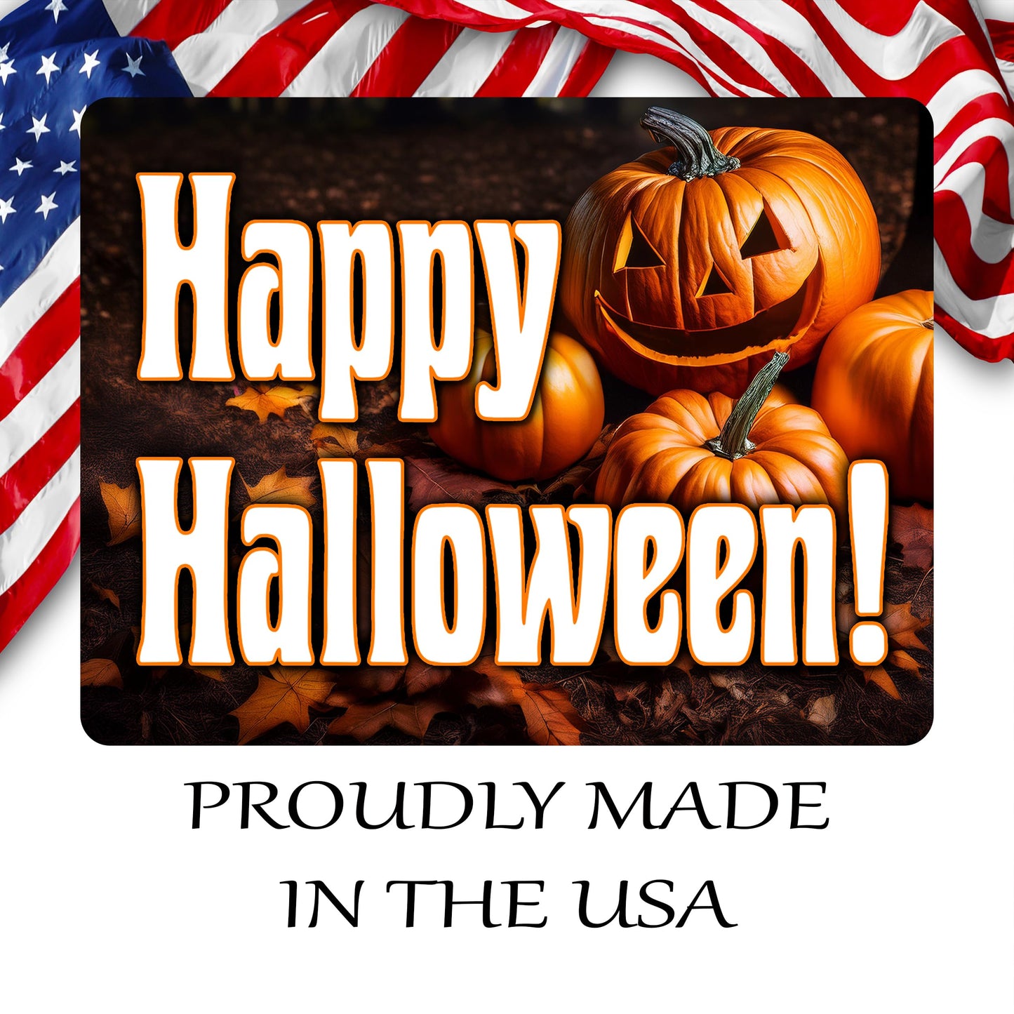 Large Happy Halloween Yard Sign Home Outdoor Lawn Decoration With Stakes Full Moon Bats Scary Spooky Decor 17x13 Inch