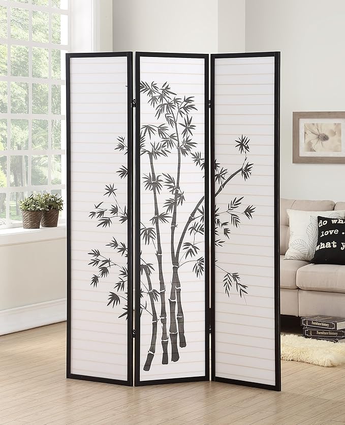 Roundhill Furniture 3-Panel Oriental Shoji Room Divider Screen