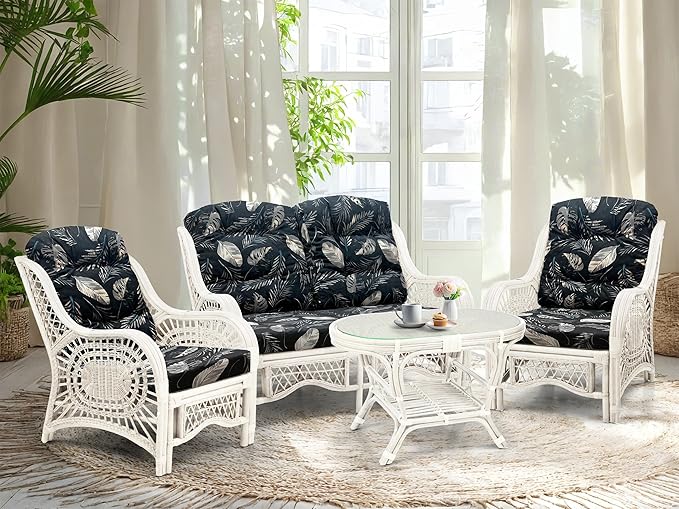 Malibu Lounge Loveseat Sofa Natural Rattan Wicker Handmade Design