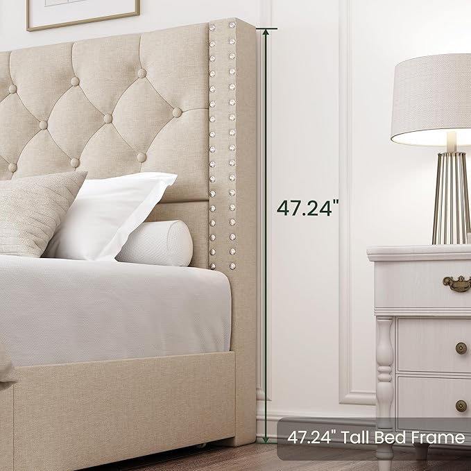LARMACE Queen Size Bed Frame
