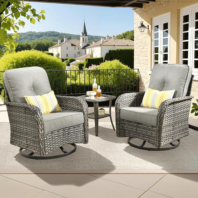 ovios 3-Piece Patio Furniture Set, Outdoor Wicker Sofa