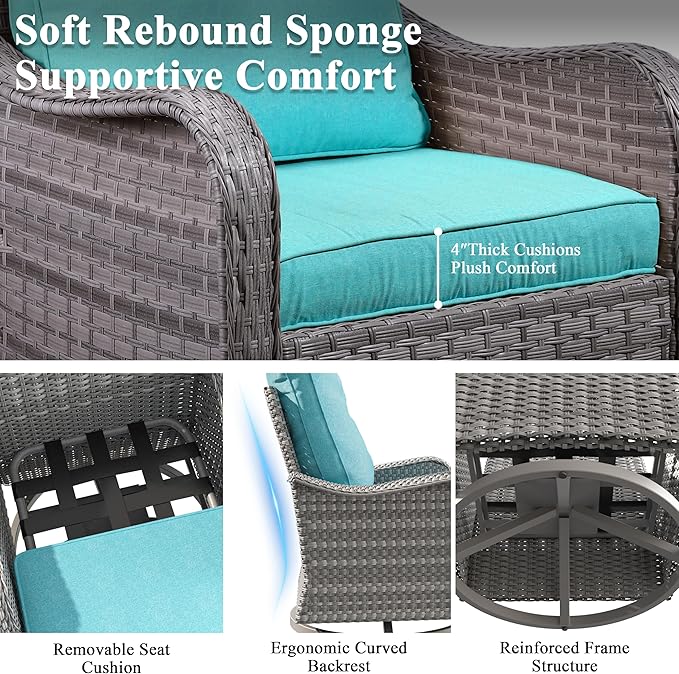 2-Seat Modern Patio Furniture Set