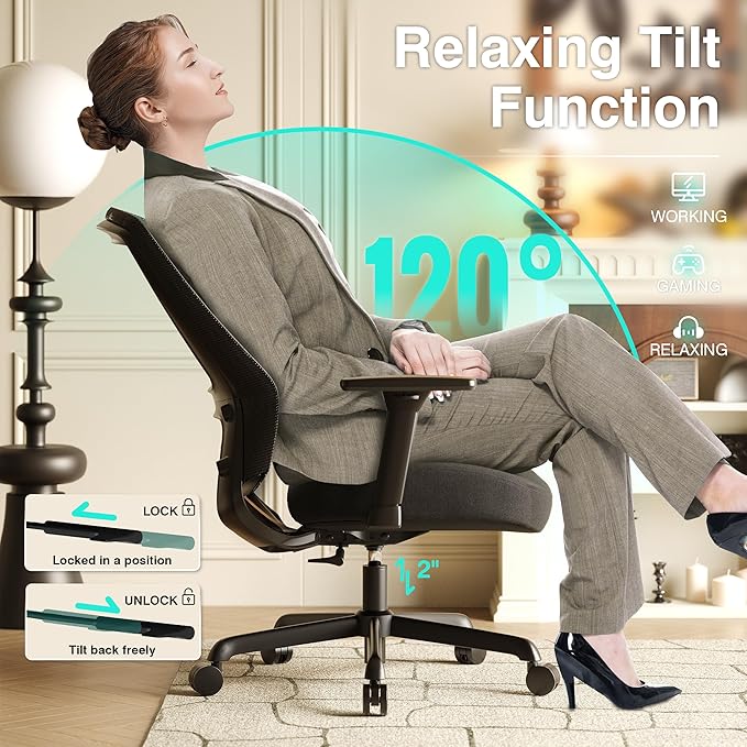 ELABEST Mesh Office Chair, Ergonomic Computer Desk Chair, Sturdy Task Chair-