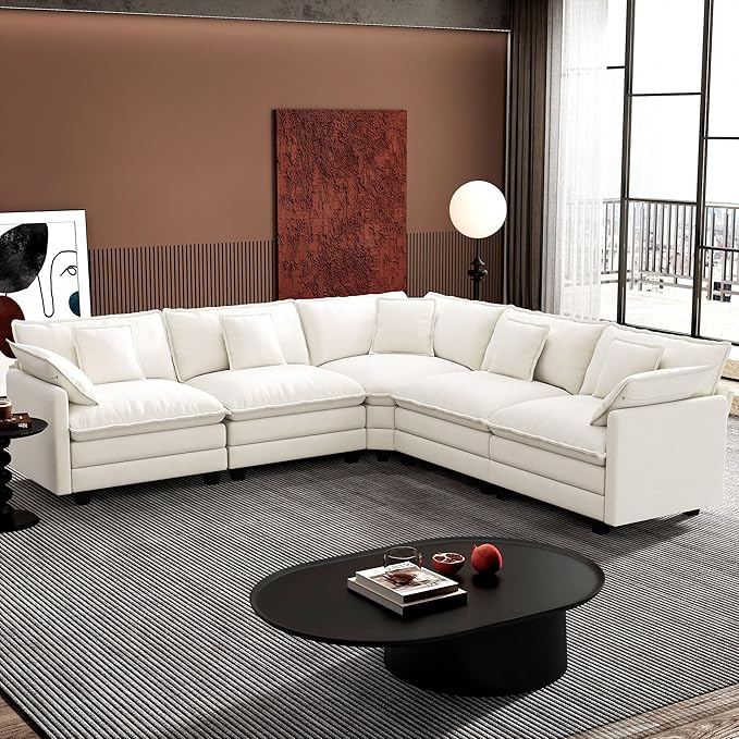 Ihanherry 114" V-Shaped Modern Sofa Modular Sectional Cloud Couch
