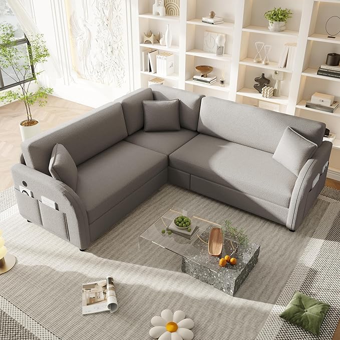 Queen Size Sleeper Sofas Convertible Couches, L Shaped Sectional Couch