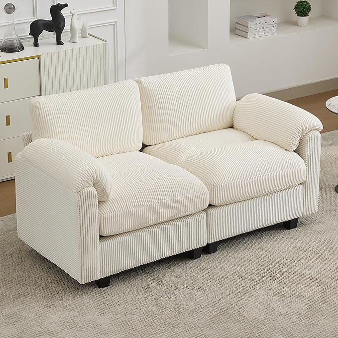 61'' Modular Loveseat Sofa, Extra Deep Seat Cloud Couch