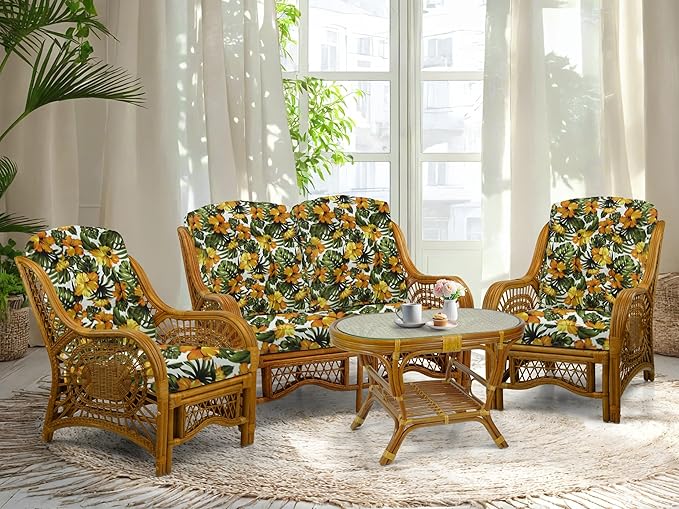 Malibu Lounge Living Accent Armchair Natural Rattan Wicker Handmade Design