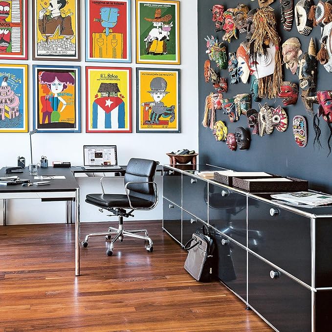 Modern Storage Cabinet Black H, Home Office Cabinet, Versatile Free-Standing
